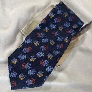 Setazone 100% Pure Silk Blue Floral Handmade Men's Necktie